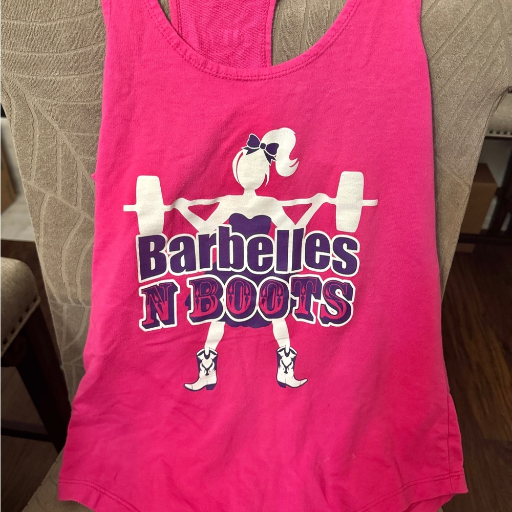 Barbelles & Boots Women’s Workout Pink Tank Top Size Small